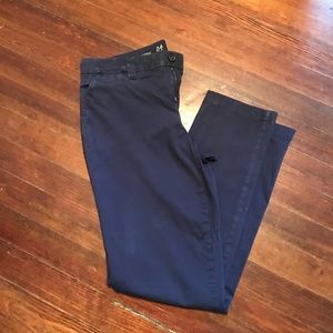 Gap broken in straight navy khakis
